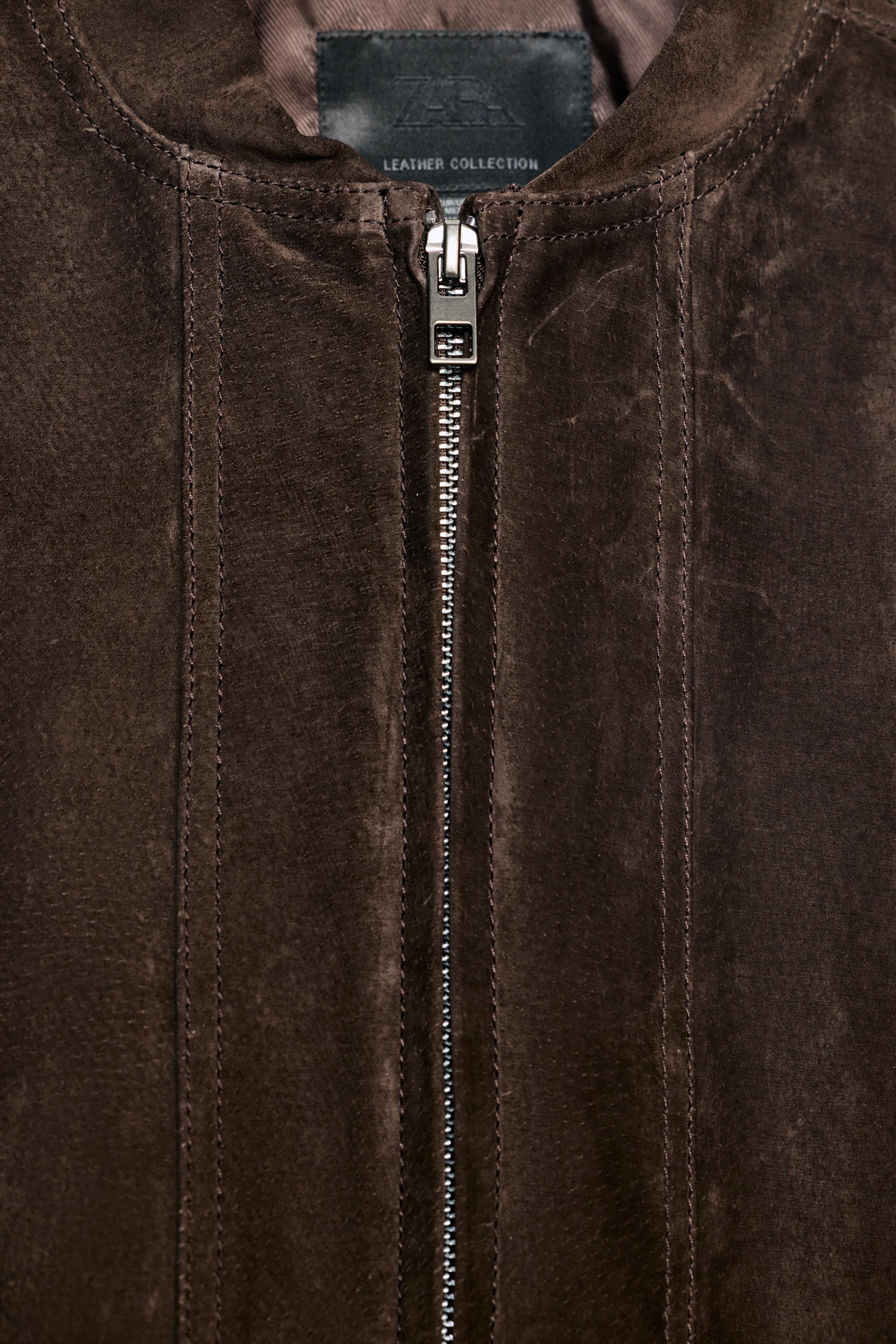 BLOUSON BOMBER 100% CUIR DAIM